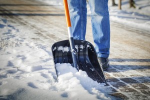 clearing snow from holiday home path