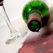 red wine stained carpet in holiday home